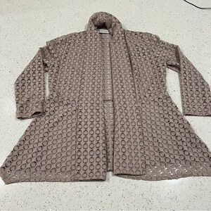 KASPAR Crochet-Look Cardigan Women's Size Small Like NEW